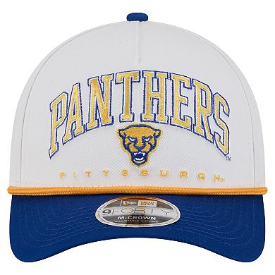 Men's New Era White/Royal Pitt Panthers Arch Two-Tone Rope 9FORTY A-Frame M-Crown Adjustable Hat
