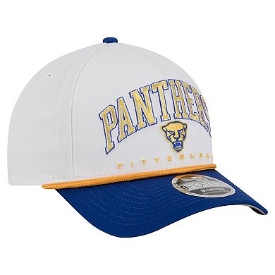 Men's New Era White/Royal Pitt Panthers Arch Two-Tone Rope 9FORTY A-Frame M-Crown Adjustable Hat