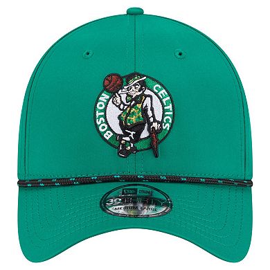 Men's New Era Kelly Green Boston Celtics Featherweight Poly Rope Flex 39Thirty Hat
