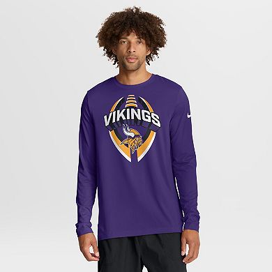 Men's Nike Purple Minnesota Vikings Primetime Legend Icon Performance Long Sleeve T-Shirt