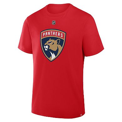 Men's Fanatics Sergei Bobrovsky Red Florida Panthers Authentic Stack Name & Number T-Shirt