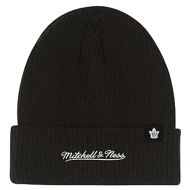 Youth Mitchell & Ness Black Toronto Maple Leafs Neon Line Lights Cuffed Knit Hat