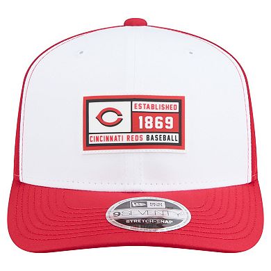 Men's New Era White/Red Cincinnati Reds Established Patch 9SEVENTY Adjustable Hat