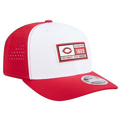 Men's New Era White/Red Cincinnati Reds Established Patch 9SEVENTY Adjustable Hat