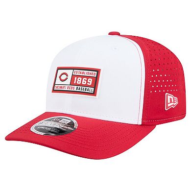 Men's New Era White/Red Cincinnati Reds Established Patch 9SEVENTY Adjustable Hat