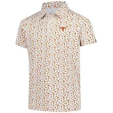 Youth Garb Burnt Orange Texas Longhorns Tom Allover Print Performance Polo