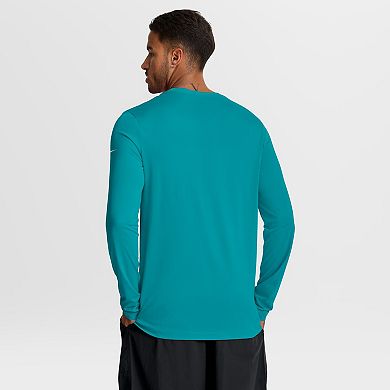 Men's Nike Aqua Miami Dolphins Primetime Legend Icon Performance Long Sleeve T-Shirt