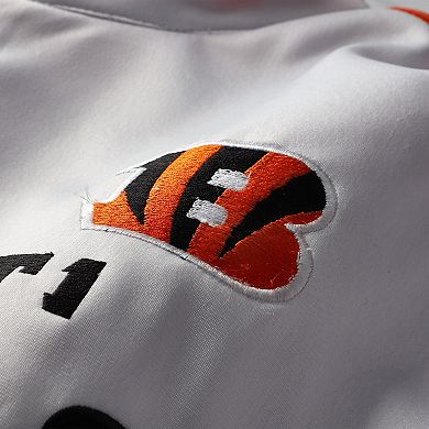 Men's Fanatics White Cincinnati Bengals Big & Tall Tricot Full-Zip Track Jacket