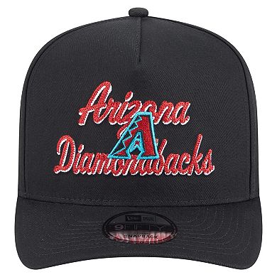 Men's New Era Black Arizona Diamondbacks Chainstitch 9FIFTY A-Frame Snapback Hat