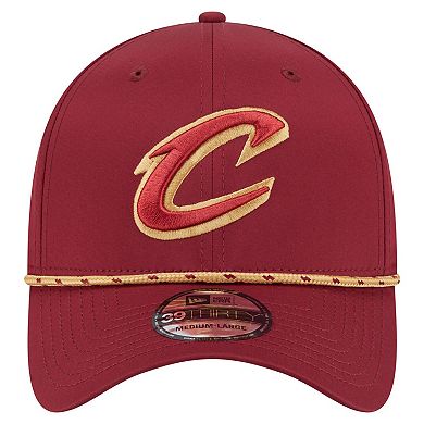 Men's New Era Wine Cleveland Cavaliers Featherweight Poly Rope Flex 39Thirty Hat