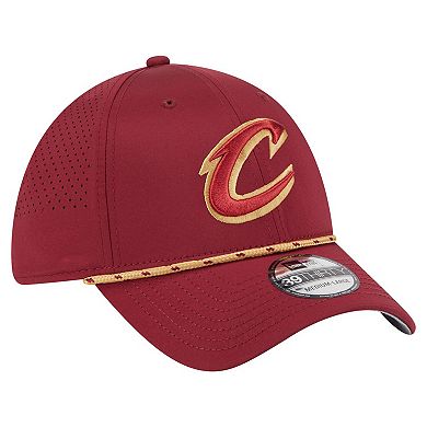 Men's New Era Wine Cleveland Cavaliers Featherweight Poly Rope Flex 39Thirty Hat