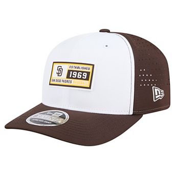 Men's New Era White/Brown San Diego Padres Established Patch 9SEVENTY Adjustable Hat