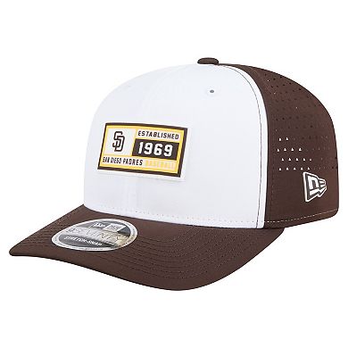 Men's New Era White/Brown San Diego Padres Established Patch 9SEVENTY Adjustable Hat