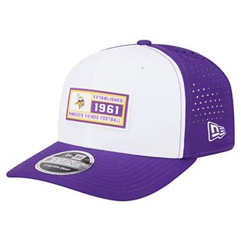 Men's New Era White/Purple Minnesota Vikings Established Patch 9SEVENTY Adjustable Hat