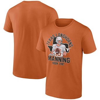 Men's Fanatics Arch Manning Texas Orange Texas Longhorns Name & Number T-Shirt