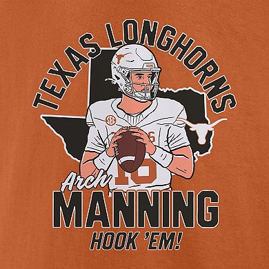 Men's Fanatics Arch Manning Texas Orange Texas Longhorns Name & Number T-Shirt