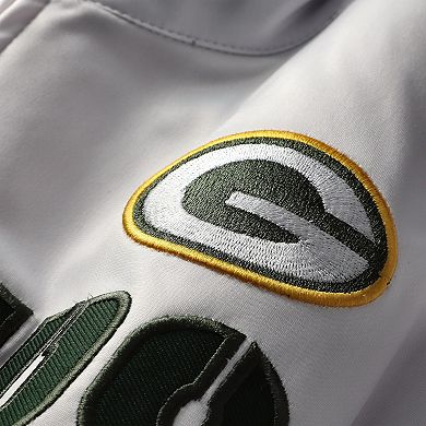 Men's Fanatics White Green Bay Packers Big & Tall Tricot Full-Zip Track Jacket