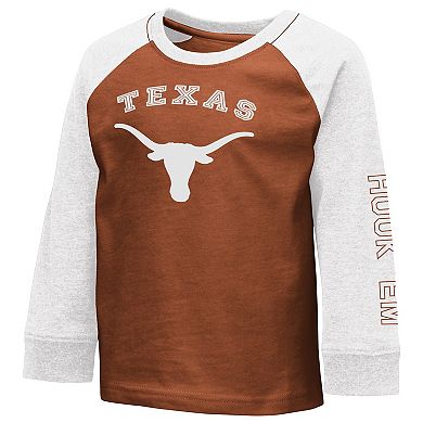 Toddler Colosseum Texas Orange Texas Longhorns Two-Hit Raglan Long Sleeve T-Shirt