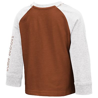 Toddler Colosseum Texas Orange Texas Longhorns Two-Hit Raglan Long Sleeve T-Shirt