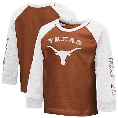 Toddler Colosseum Texas Orange Texas Longhorns Two-Hit Raglan Long Sleeve T-Shirt