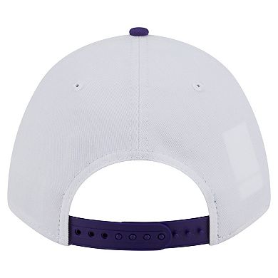 Men's New Era White/Purple LSU Tigers Arch Two-Tone Rope 9FORTY A-Frame M-Crown Adjustable Hat