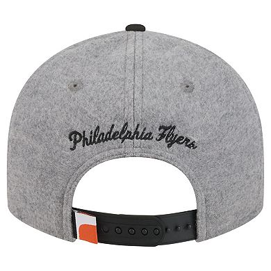 Men's New Era Gray/Black Philadelphia Flyers Wool Pin Low Profile 9FIFTY Snapback Hat