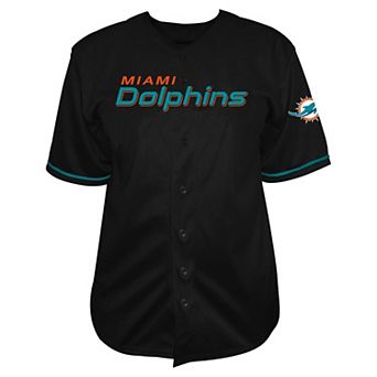 Men's Profile Black Miami Dolphins Big & Tall Pop Full-Button Jersey