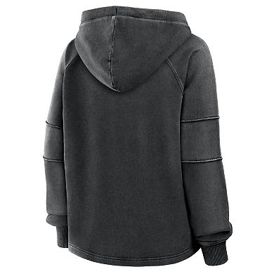 Women's Fanatics Black San Francisco 49ers Oversized Raglan Gridiron Hoodie