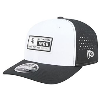 Men's New Era White/Black Chicago White Sox Established Patch 9SEVENTY Adjustable Hat