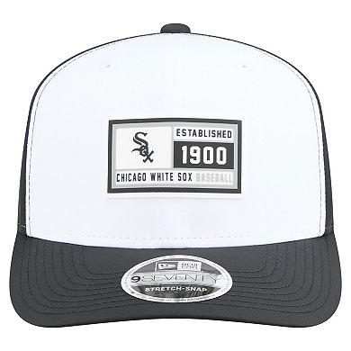 Men's New Era White/Black Chicago White Sox Established Patch 9SEVENTY Adjustable Hat