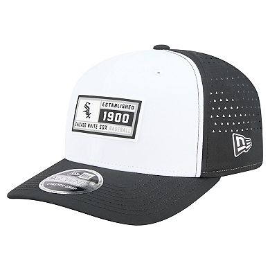 Men's New Era White/Black Chicago White Sox Established Patch 9SEVENTY Adjustable Hat