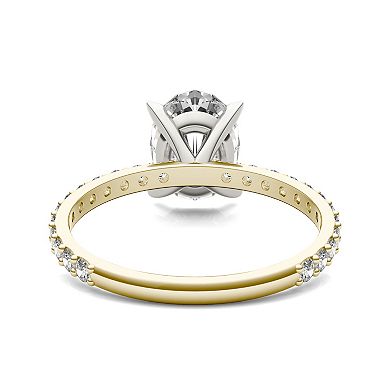 Charles & Colvard 10k Gold Two Tone Lab-Created Moissanite Oval Solitaire Ring