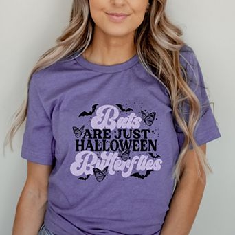 Bats Are Just Halloween Butterflies - Womens Short Sleeve Tee