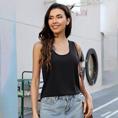 Womens Tank Tops Sleeveless Scoop Neck Loose Summer Clothes Fit