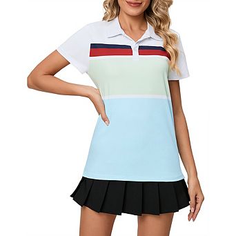 Womens Shirts Short Summer Printed Tops Lightweight Tennis Polo Golf Sleeve Athletic
