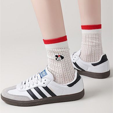 Womens Cute Cartoon Embroidered Crew Socks 3-Pair Pack Fun Patterned Cotton Knit Soft