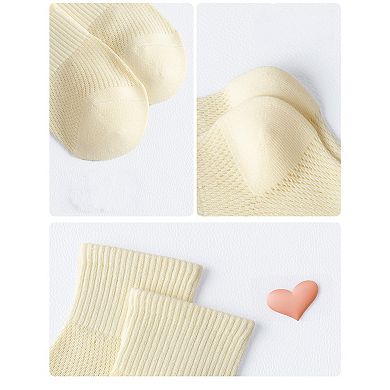Womens Lightweight Breathable Ankle Socks 5-Pack Cushioned Sole Mesh Texture Soft Comfort Fit