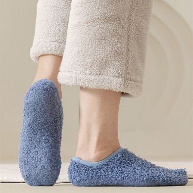 Men's 3-Pack Fuzzy Grip Socks Low Cut Non-Slip Indoor Slipper Lounge Fit