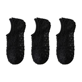 Men's 3-Pack Fuzzy Grip Socks Low Cut Non-Slip Indoor Slipper Lounge Fit