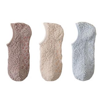 Men's 3-Pack Fuzzy Grip Socks Low Cut Non-Slip Indoor Slipper Lounge Fit