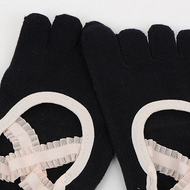 Women's Yoga Socks and Gloves Set with Anti-Slip Grip for Pilates and Barre Workouts