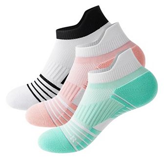 Cushioned Sport Ankle Socks with Arch Support Breathable Stretch Mesh Knit Athletic Low-Cut Design