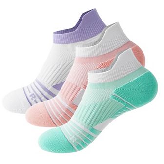 Cushioned Sport Ankle Socks with Arch Support Breathable Stretch Mesh Knit Athletic Low-Cut Design
