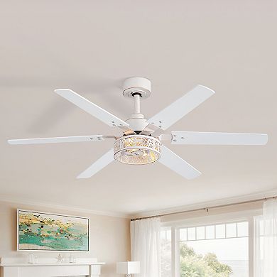 46" Indoor 2-Pack Fan, 6 Plywood Blades, DC Motor, 6-Speed Remote, Timer