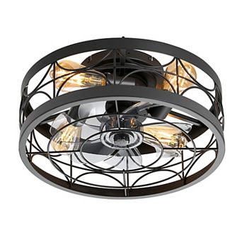 16.5" Cage Fan, Light Bulb, 7 ABS Blades, DC Motor, 6-Speed, Remote