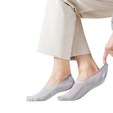 Men's 5 Pairs Low Cut Mesh Socks with Non-Slip Heel and Soft Stretch Fit