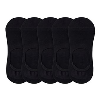 Men's 5 Pairs Low Cut Mesh Socks with Non-Slip Heel and Soft Stretch Fit