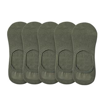 Men's 5 Pairs Low Cut Mesh Socks with Non-Slip Heel and Soft Stretch Fit