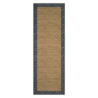 Borderd Machine Washable Rug with Non-Slip Backing for Living Room Soft Easy Cleaning Carpet
