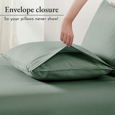 California Design Den Soft 100% Cotton Pillowcases Set of 2 - Sateen Weave, Roomy and Breathable